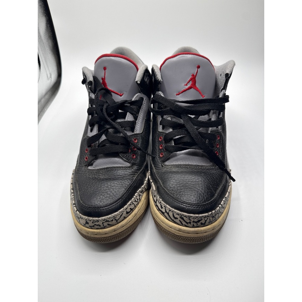 Air Jordan 3 Retro Black Cement 2011 Mens Sneakers 136064-010 Black Grey Red